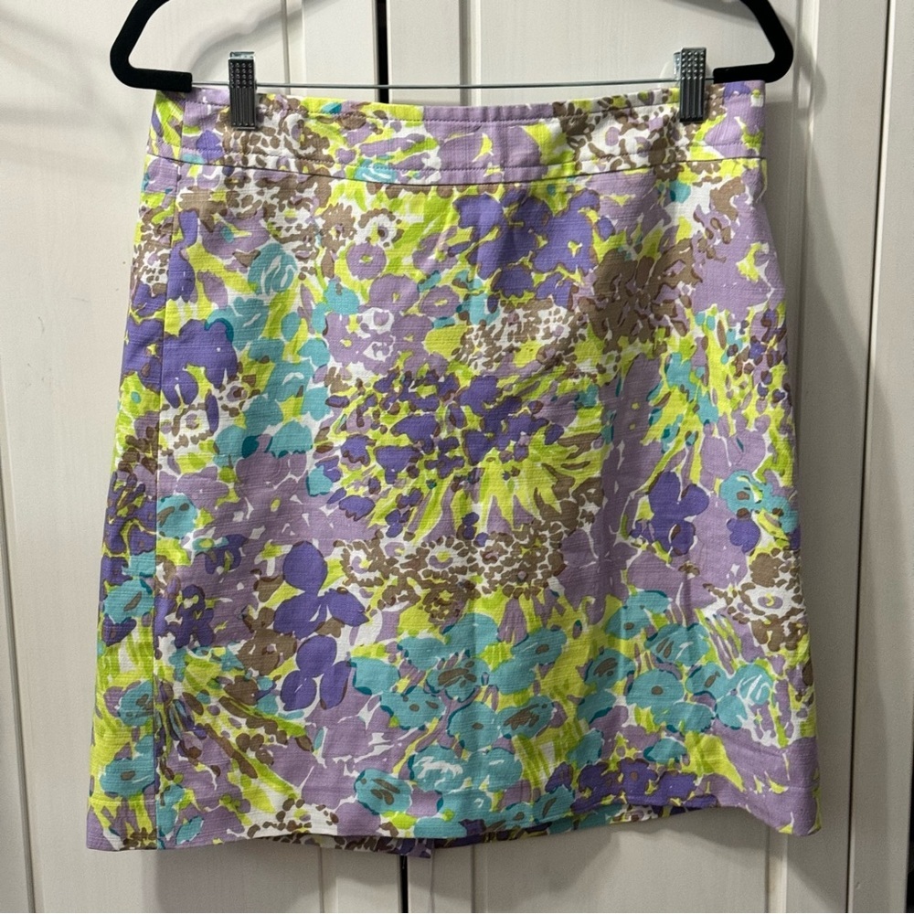 Talbots Pastel Floral Print Knee Length Skirt Size 10 - Picture 4 of 7